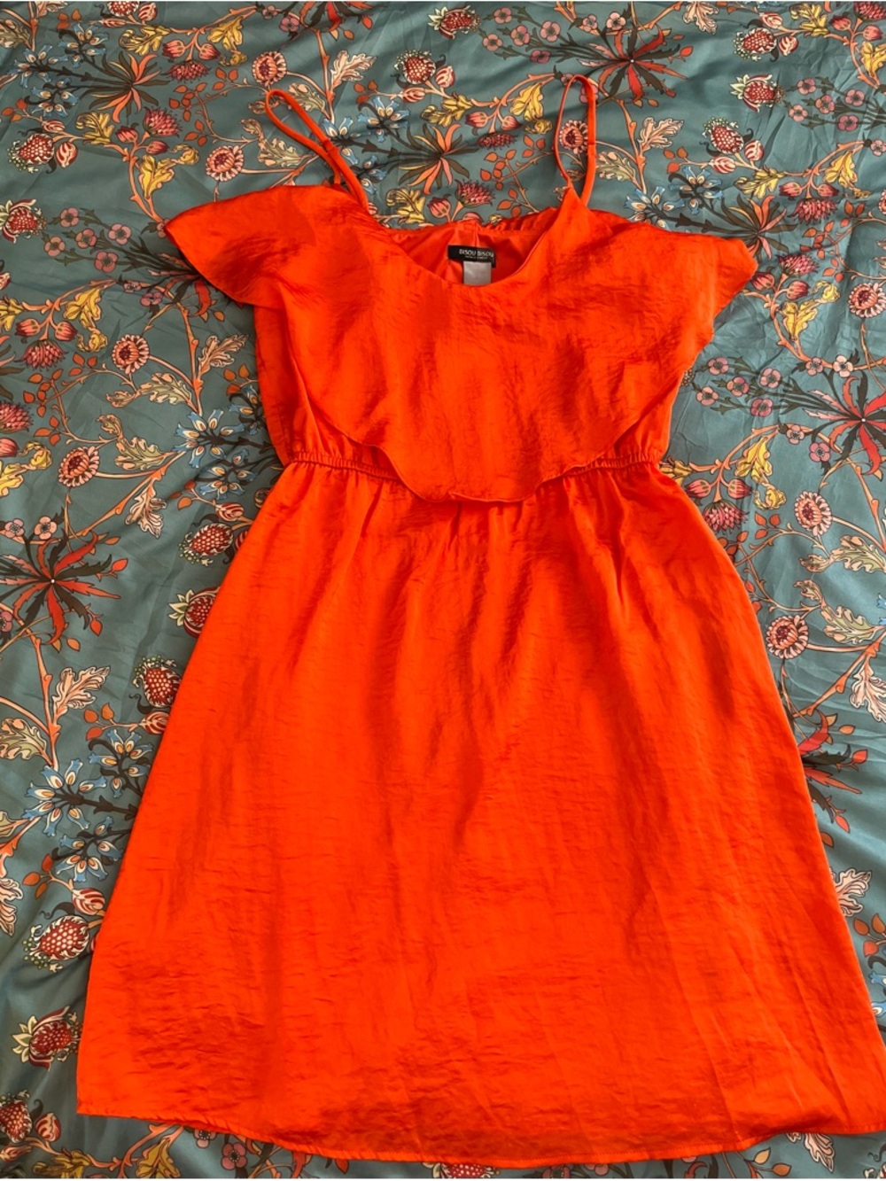 Bisou Bisou Orange Spaghetti Strap Mini Dress